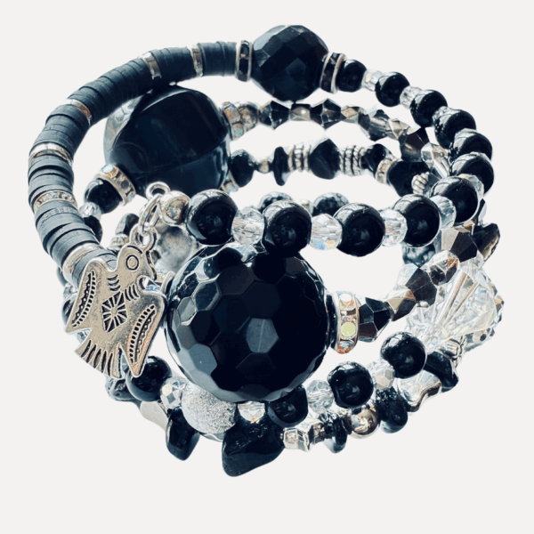 Moon Bird Beaded Wrap Bracelet